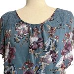 Apt. 9 Apartment 9 Petite XL Blouse Floral Blue Short Sleeve Photo 2