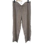 ✨J. Jill Pure Jill Linen Blend Pull On Crinkle Gauze Straight Leg Sz M Pants✨ Tan Size M Photo 3