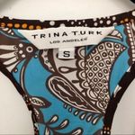 Trina Turk Women’s Silk Racerback Tank Top Size S – Blue Butterfly & Floral Print Photo 2