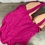 J.Crew Magenta Orchid Ruched V Neck One Piece Swimsuit Sz.24W NWT Photo 8