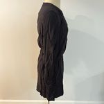 Splendid  Black Rayon Voile Drape Dress Long Sleeve V-Neck Size Large Photo 4