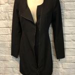 Black Halo NWT  Size 2 The Lizzy Black Asymmetrical Long Sleeve Zip Dress Photo 3