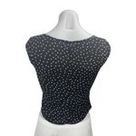 Reformation  Wallflower Black Polka Dot Sleeveless Button Front Crop Tank Top 0 Photo 1