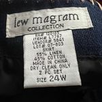 Vintage lew magram 2 piece Crochet trim jacket and skirt. SZ. 24W Blue Photo 8