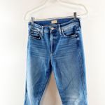 Mother Mid Rise The Double Insider Heel Jeans in Opposites Attract Blue 28 Photo 9