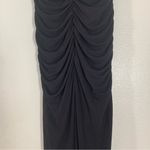 Badgley Mischka  Black Ruched Strapless Sweetheart Floor Length Formal Gown Sz 10 Photo 5