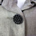 Vintage Niteline ruffle collar metallic grey cocktail blazer jacket, Petite 4 Gray Size 4P Photo 6