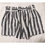Love Tree Linen Blend Blue and White Striped Shorts Photo 4