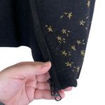Talbots Vintage Women’s Medium 100% Wool Cardigan Black Felted Angels Gold Beads Photo 2