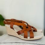 Cole Haan  Crystal Wedge Leather Espadrille Strap Sandal, Brown, Size 9, NWOB‎ Photo 1