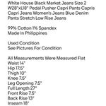 White House | Black Market Jeans Size 2 W28"xL18" Pedal Pusher Capri Pants Photo 1