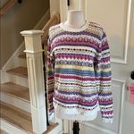 Mountain Lake Vintage Colorful Nordic Fair Isle Cotton Sweater Photo 2