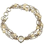 Anne Klein Women's Chunky Bracelet Watch Gold Faux Pearl Wrap Bracelet Photo 2