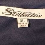 Stilettos  Striped Romper Maxi Skirt Overlay Navy White Flutter Sleeve Size XL Photo 1