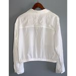 No Comment  White Pullover Button Front Elastic Waist Long Tab Sleeves XL NWT Photo 2