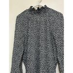 Reformation  Maxi Dress Size 12 Black White Floral Long Sleeve High Neck Cute Photo 4