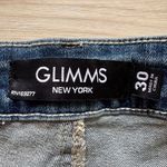 Glimms New York Jeans Natural Leather Shorts Genuine Cowhide Shorts SZ 30 #2505 Blue Photo 7