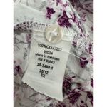 Ellos Womens White Purple Floral Button Down Shirt Size 3X Cotton Half Sleeve Photo 7