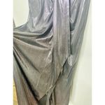 NWT Caroline Constas Gunmetal Silver Draped Style Metallic Shimmer Dress Large Photo 7