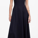 Madewell  Seamed Squareneck Midi Dress Minimalist Jet Black Classic US 0 NWT Photo 0