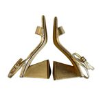 BP  Women’s Parker Gold Metallic Ankle Strap Block Heel Sandals Size 5 Photo 4