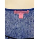 Lilly Pulitzer Medium Large Blue Sweater V Neck L/S Jameson Linen Pullover Photo 3