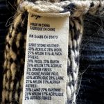 American Eagle Crochet Knit Sweater Wool Angora Fair Isle Round Neck Cream S Black Photo 3