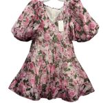 Sofie the Label Women's Polina Floral Organza Mini Dress Puff‎ Sleeve Poplin M Pink Size M Photo 0
