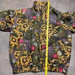 EVR Jacket Womens Small Olive Green Yellow Vintage 80s Silk Bomber Jacket Photo 7