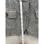 Zinc  Women's Blazer Knit Micro Chevron Gray Medium Knit Linen Blend Long Sleeve Photo 7