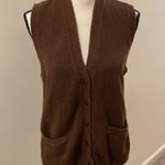 Cabin creek Vintage  Button Front Sweater Vest Brown knit Size Medium Photo 0