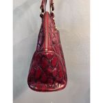 Elaine Turner Red Croc Embossed Genuine Leather Purse Shoulder Bag Satchel Tote Photo 2