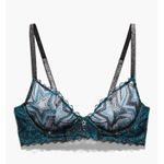Savage X Fenty Shining Star Embroidered Unlined Demi Bra Wildflower Blue 32B Size undefined Photo 0