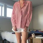 Red and white striped button down dress shirt 🔥 Size undefined Photo 2
