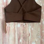 Girlfriend Collective  Cafe Brown Topanga Crop Top Sports Bra Photo 7