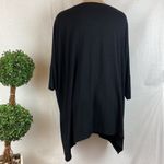 Eileen Fisher  Black Short Sleeve Loose Tunic Dolman Sleeve Crewneck Tee Shirt M Photo 2