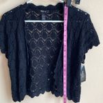Style & Co Black Crochet Cropped Cardigan  L NWT Photo 4