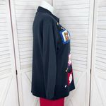 Bechamel Dog Lover Embroidered Patches Full Zip Cardigan Jacket Blue Large Photo 2