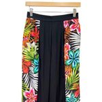 Line and Dot Tropical Floral/Leaf Silk Tapered Leg Cropped Pants size XS NWT Photo 1