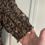 EXPRESS  Brown and Gold Women's hi low Dress animal print lined shorter front Photo 3