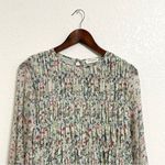 Storia Womens Dress Pale Green Floral Gathered Dress Long SleeveSize Small Photo 2