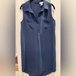 Adrienne Vittadini Clean Girl Quiet Luxury Classic Sleeveless Collar Shirt Dress Photo 1
