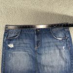 Old Navy  Denim Skirt‎ Women 20 Distressed Raw Hem Medium Wash Boho Coquette Photo 2