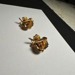 Signed Pastelli Rose Flower Gold Tone Vintage Clip On Clip Photo 1