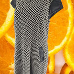 Beige by ECI Black and White Diamond Dress with‎ Solid Black Accents Size 14 Photo 0