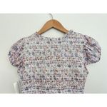 Love Shack Fancy  Floral Smocked Mini Dress Puff Sleeve Asymmetric Ruffle Coquette Photo 9