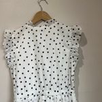 On 34th Polka Dot V Neck Flutter Sleeve Mini Dress Pockets Cottagecore Sz S White Photo 7