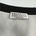 Brunello Cucinelli  Striped Sleeveless Top silk sz XL rhinestone v neck Photo 2