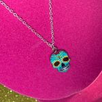 Boutique Sunflower Sugar Skull Necklace Sterling Silver 925 Kawaii Gothic Emo Halloween Photo 5