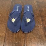 Ralph Lauren  navy blue flip flops 7/8 medallion Photo 2